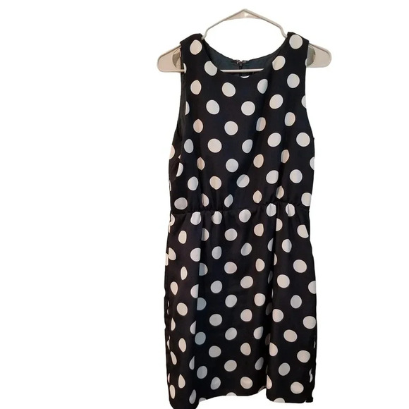 J.Crew Womens Mini Dress Size 10 Multicolor Polka Dot Swing Lightweig Sleeveless - Picture 1 of 9